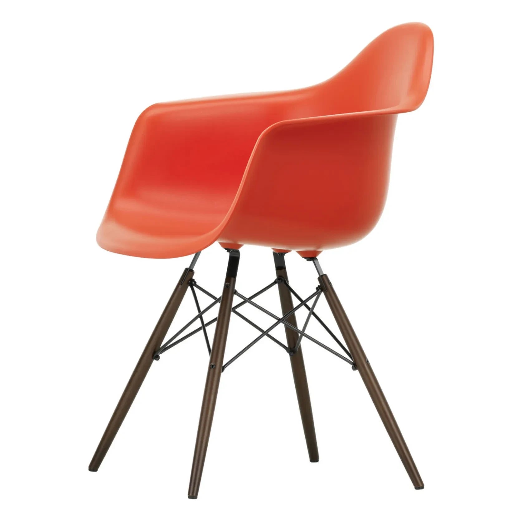 Vitra - DAW chair - maple base - Charles &amp; Ray Eames | Rouge coquelicot