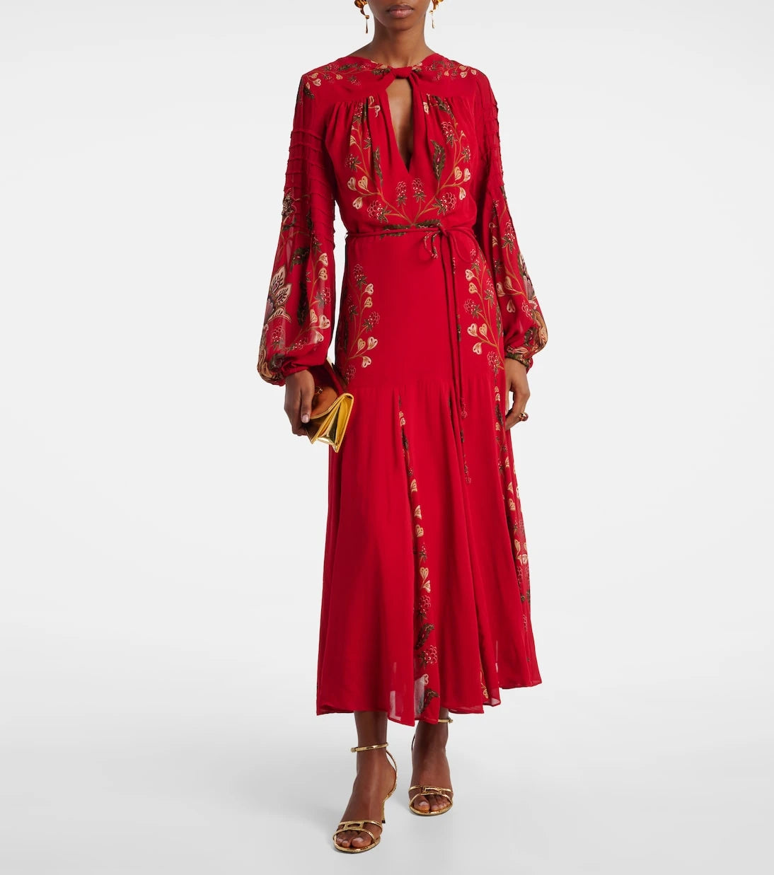 Farm Rio - Floral pleated maxi dress