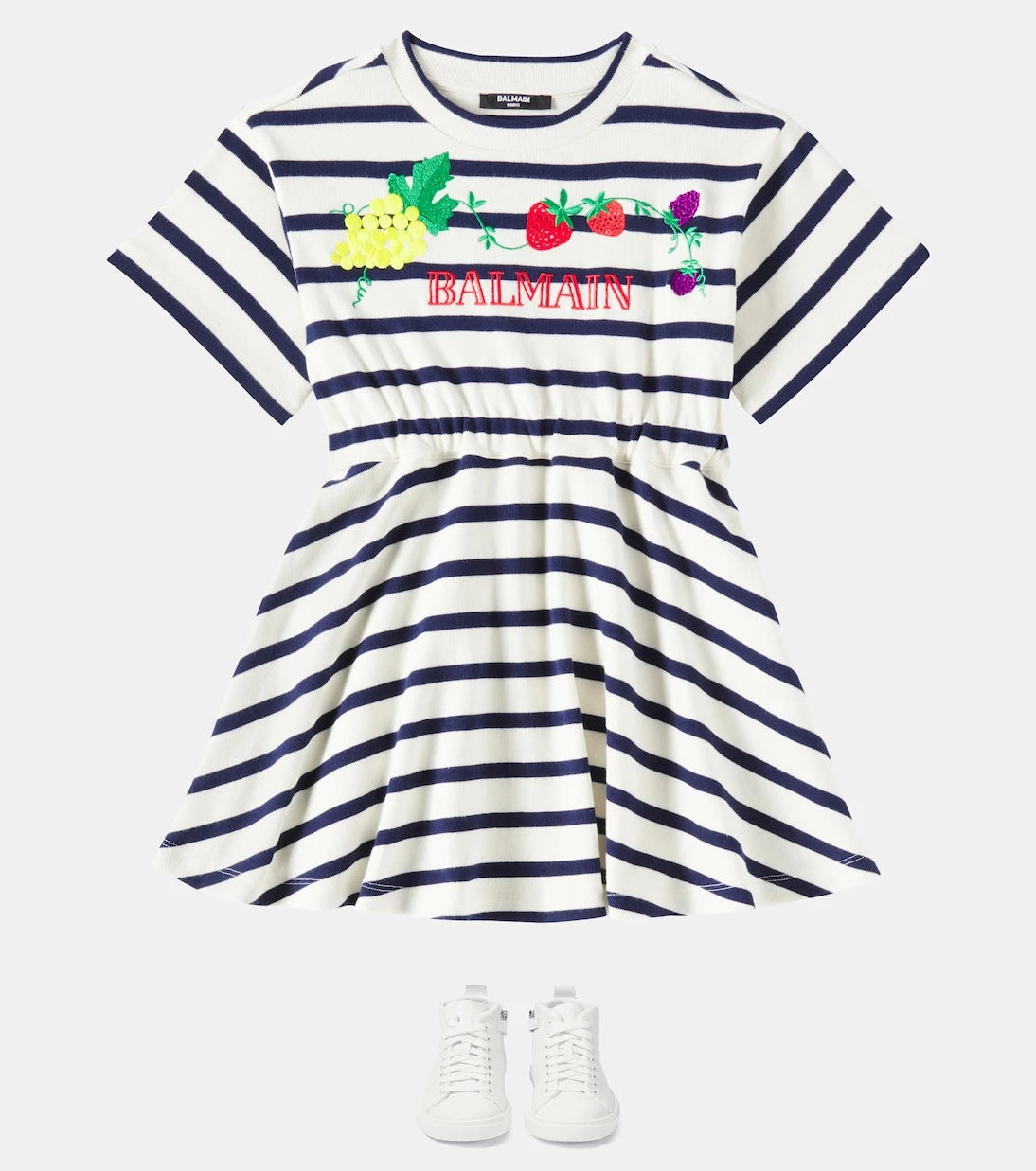Balmain Kids - Striped cotton jersey dress