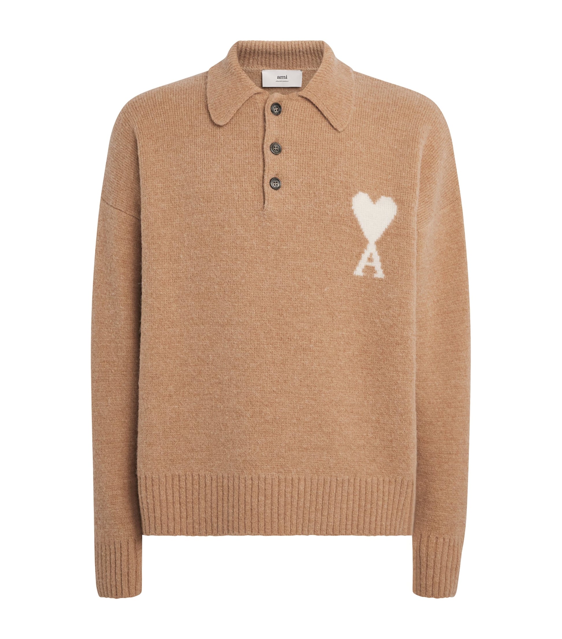 Alpaca-Blend Ami de Coeur Polo Sweater