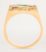 Gold and Sapphire Cottage Rose Garden Signet Ring