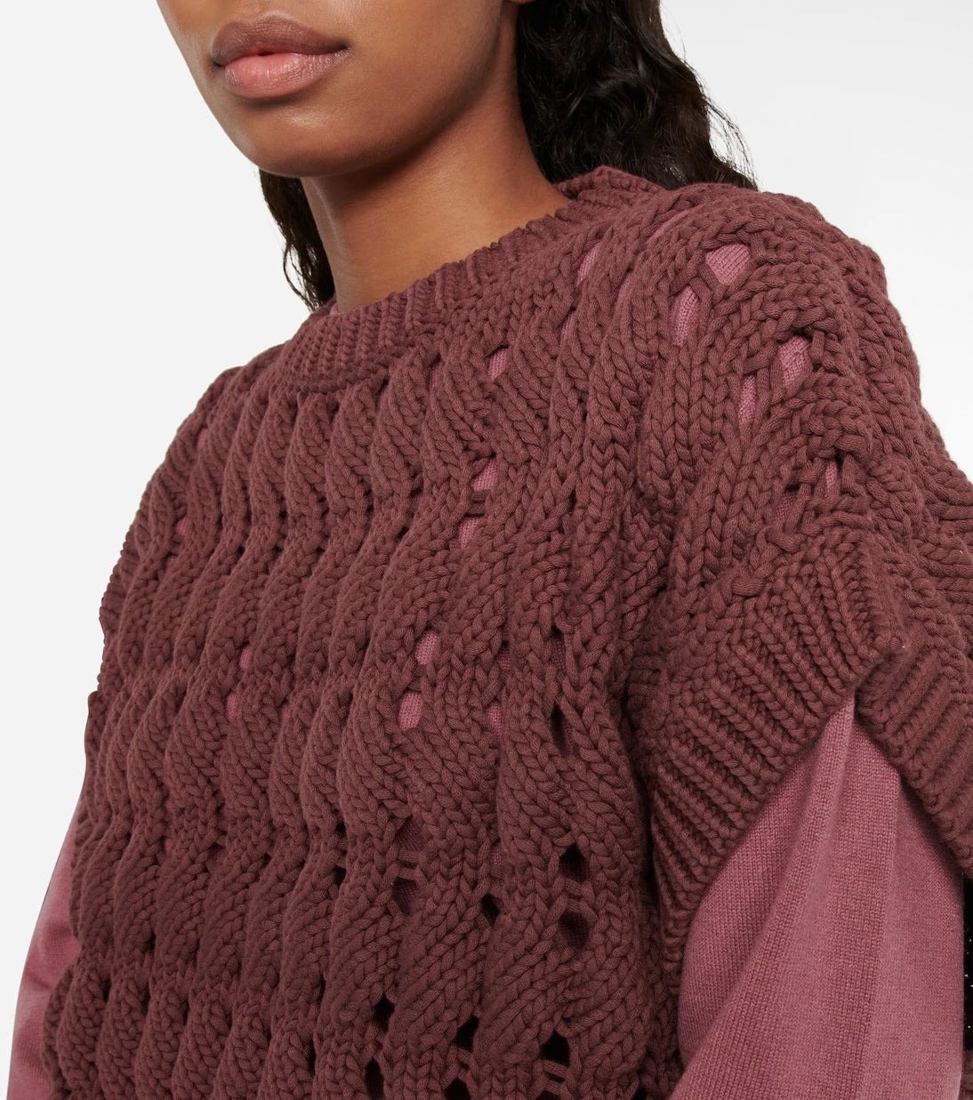 Brunello Cucinelli - Open-work cotton-blend top