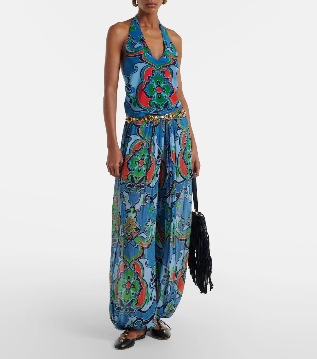 Etro - Printed wide-leg pants