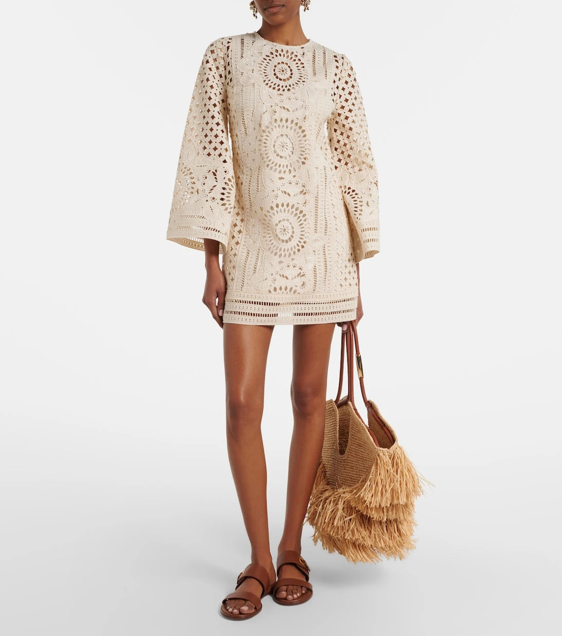 Zimmermann - Indra broderie anglaise cotton minidress