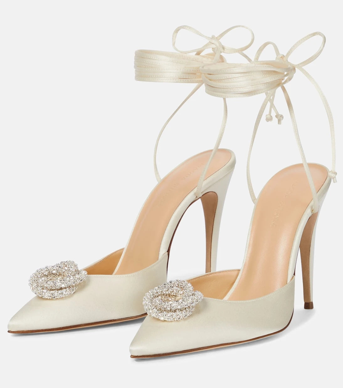 Magda Butrym - Crystal-embellished satin pumps