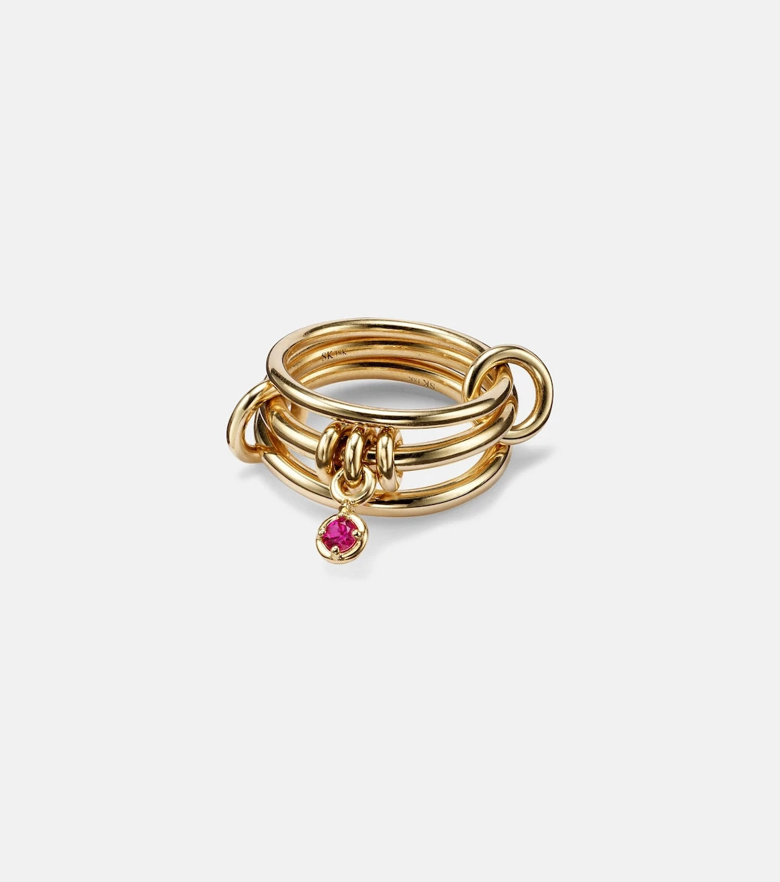 Spinelli Kilcollin - Piera 18kt gold linked rings with sapphire