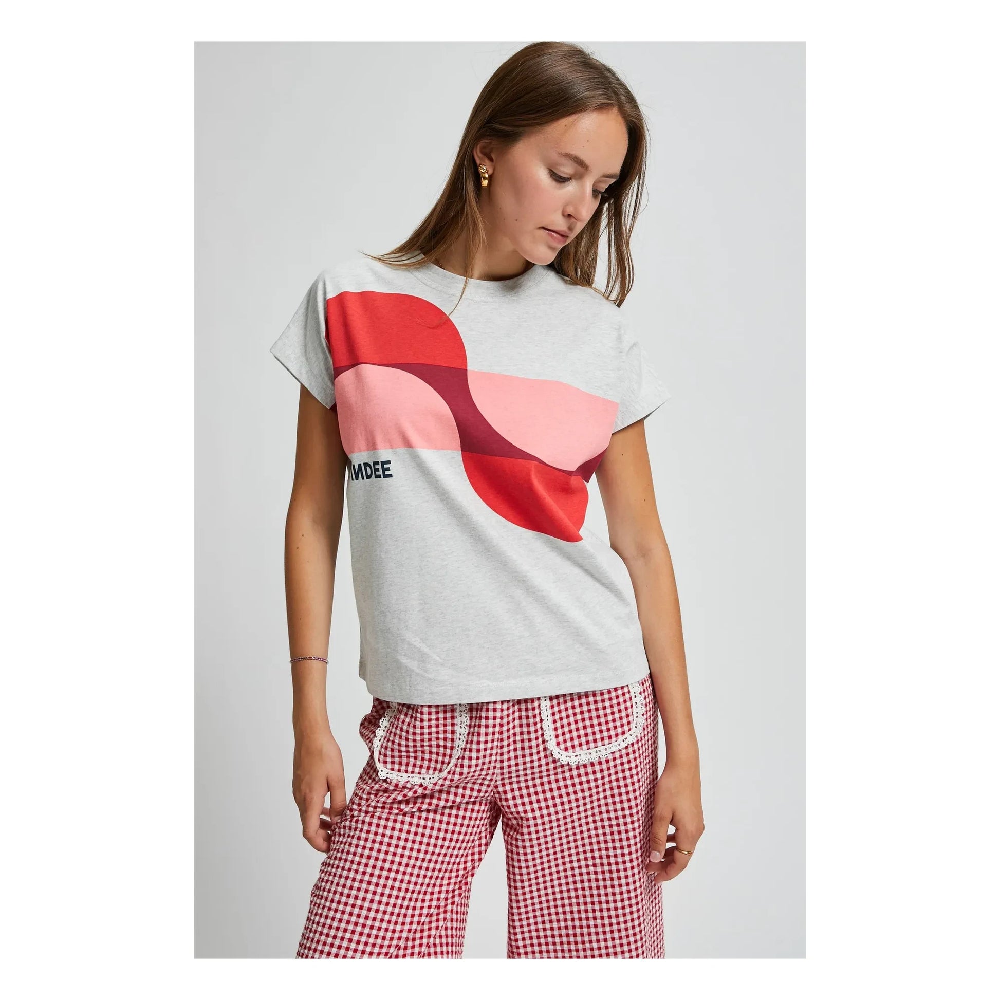 Indee - Printed Mink T-shirt | Heather grey