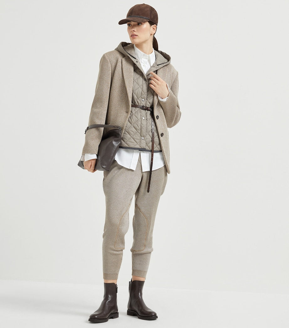 Brunello Cucinelli Brown Quilted Hooded Gilet