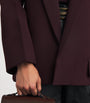 Victoria Beckham Burgundy Twill Peak-Lapel Blazer