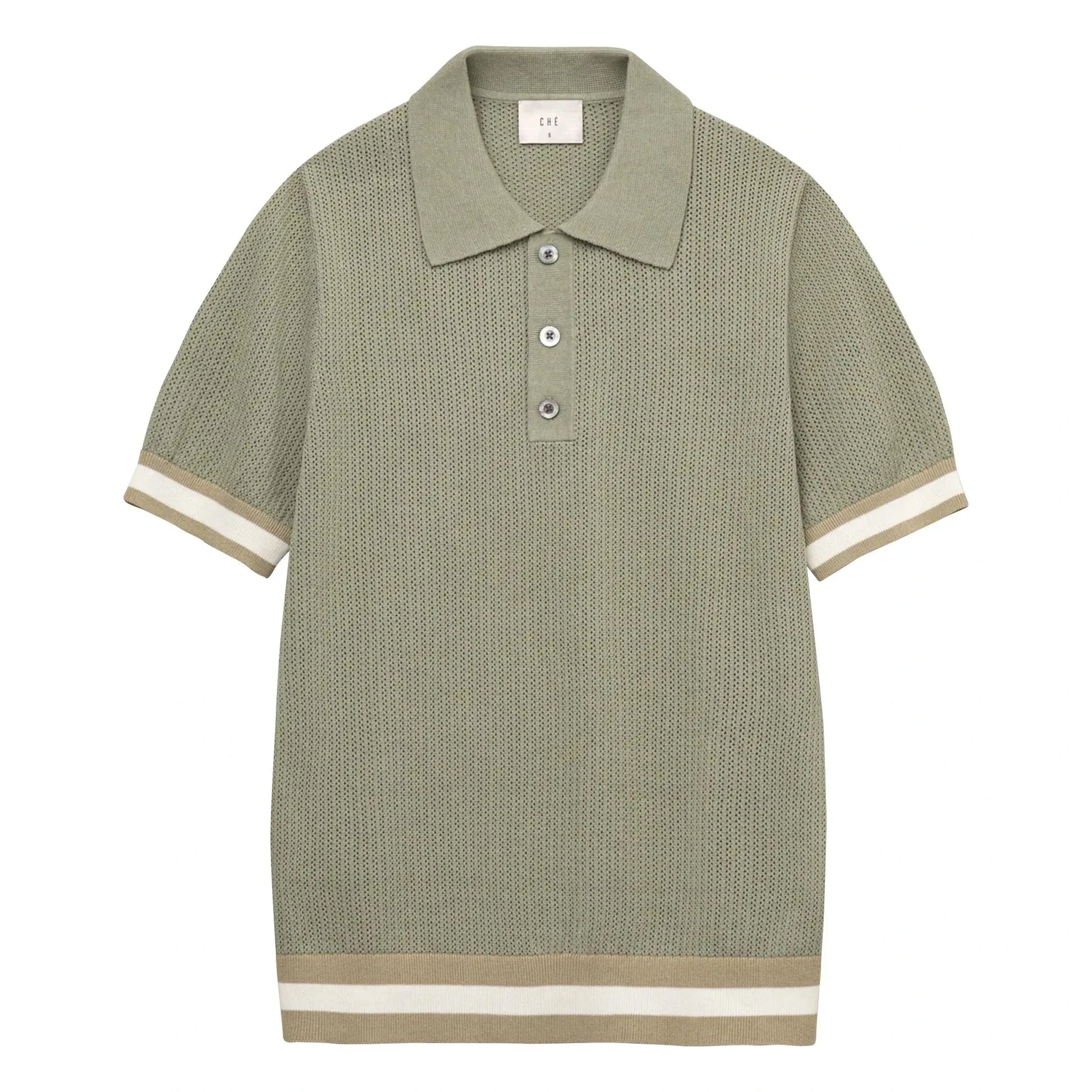 Ché Studios - Quinn Cotton polo shirt | Beige - Green