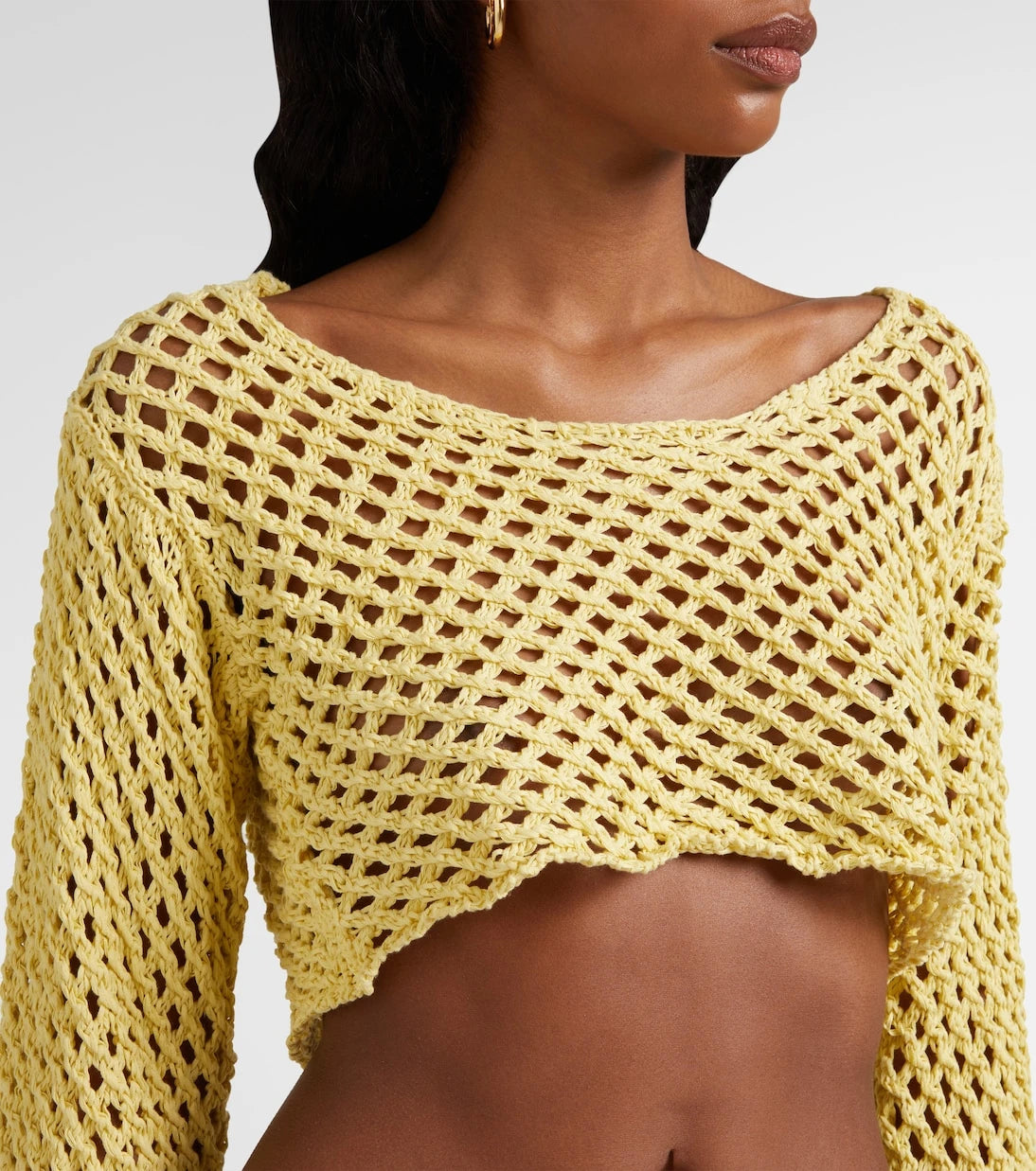 Bananhot - Magen crochet cotton-blend crop top