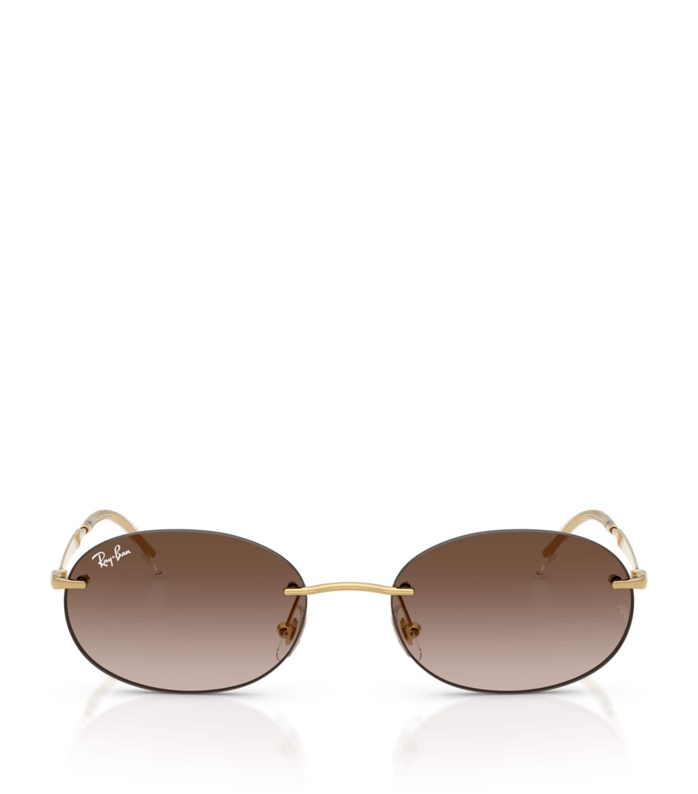 Ray-Ban Gold 0RB3707 Metal Oval Sunglasses