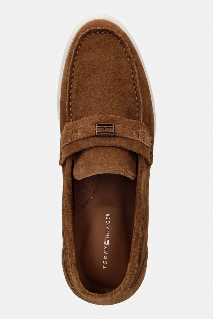 Tommy Hilfiger Erkek Süet Mokasen LIGHT SUEDE FLAG HARDWARE LOAFER