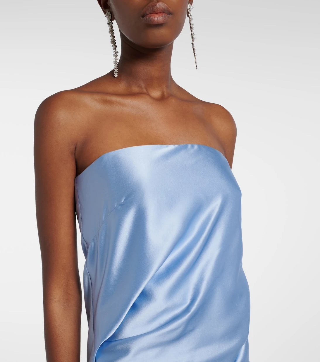 The Sei - Draped silk charmeuse bustier gown