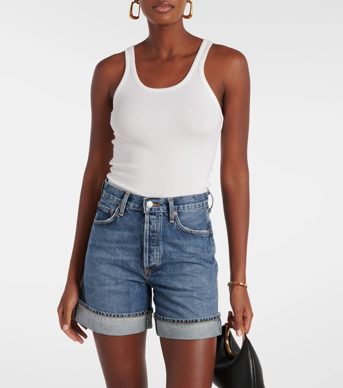 Agolde - Dame high-rise denim shorts
