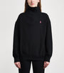Cotton-Blend Fleece Polo Pony Quarter-Zip Sweater