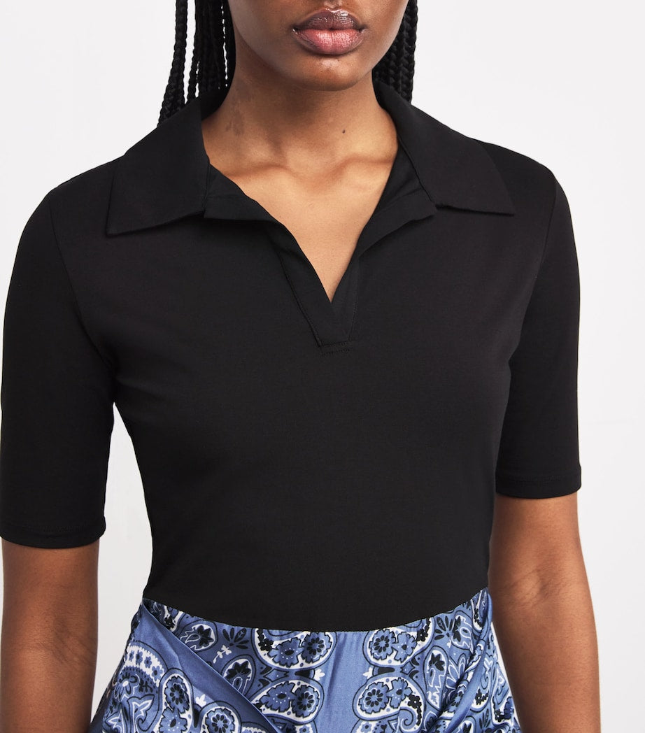 Maje Blue Layered Bandana Print Midi Dress