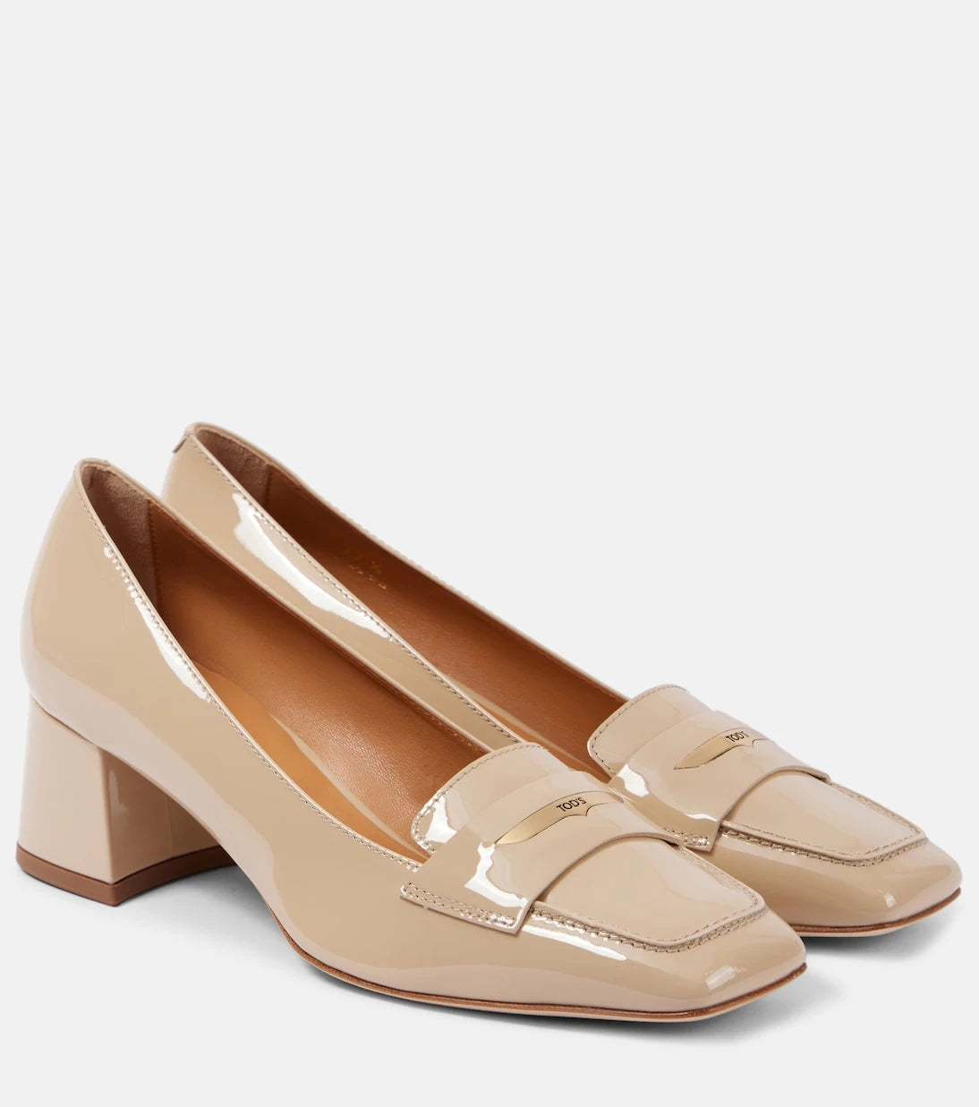 Tod's - 50 patent leather loafer pumps