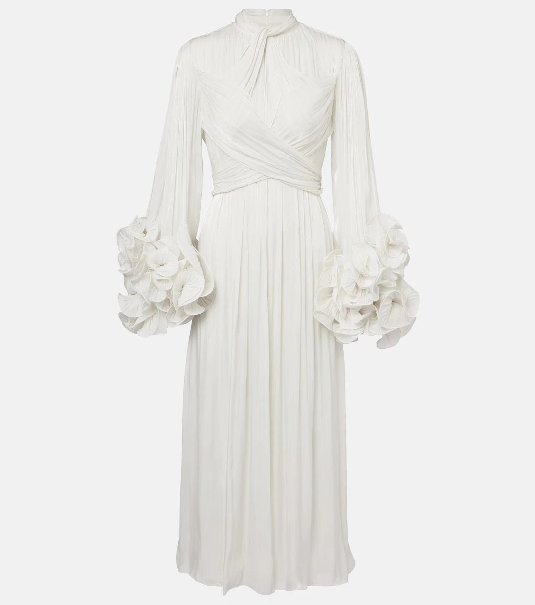 Costarellos - Ruffled pleated gown