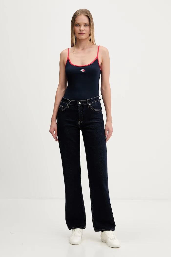 Tommy Jeans топ дамски от памук с еластан