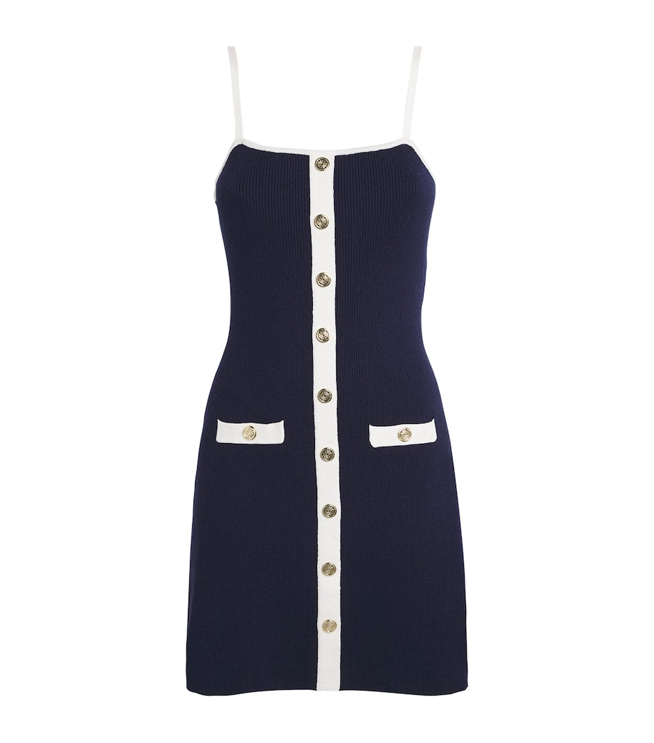 Blue Knitted Mini Dress