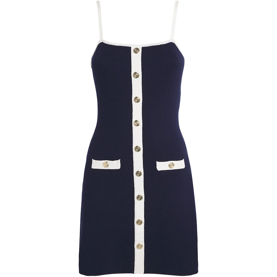 Blue Knitted Mini Dress