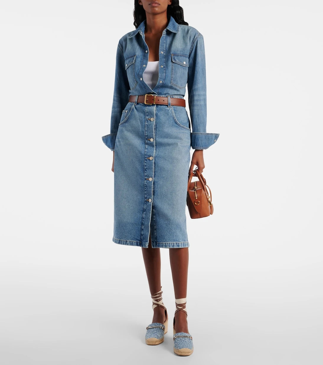 Stella McCartney - Gaia denim bouclé espadrilles