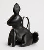 Black Lather Rabbit Top-Handle Bag