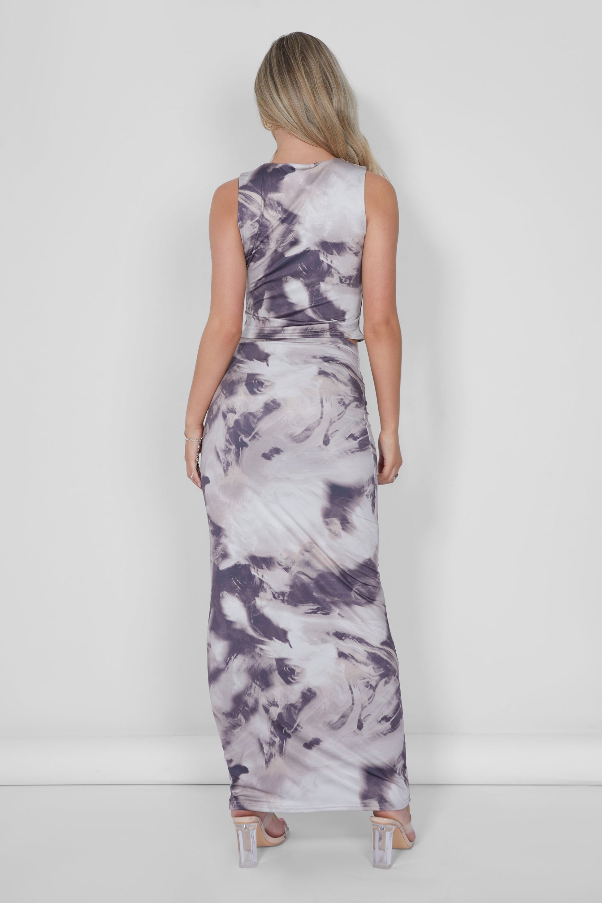 Public Desire Cropped Vest Top Co-ord in Brown Print