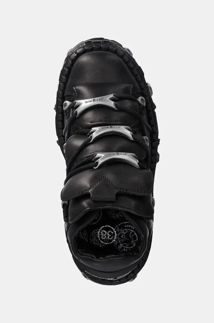 New Rock Crust Negro + Tank Casco Negro Deri Spor Ayakkabı