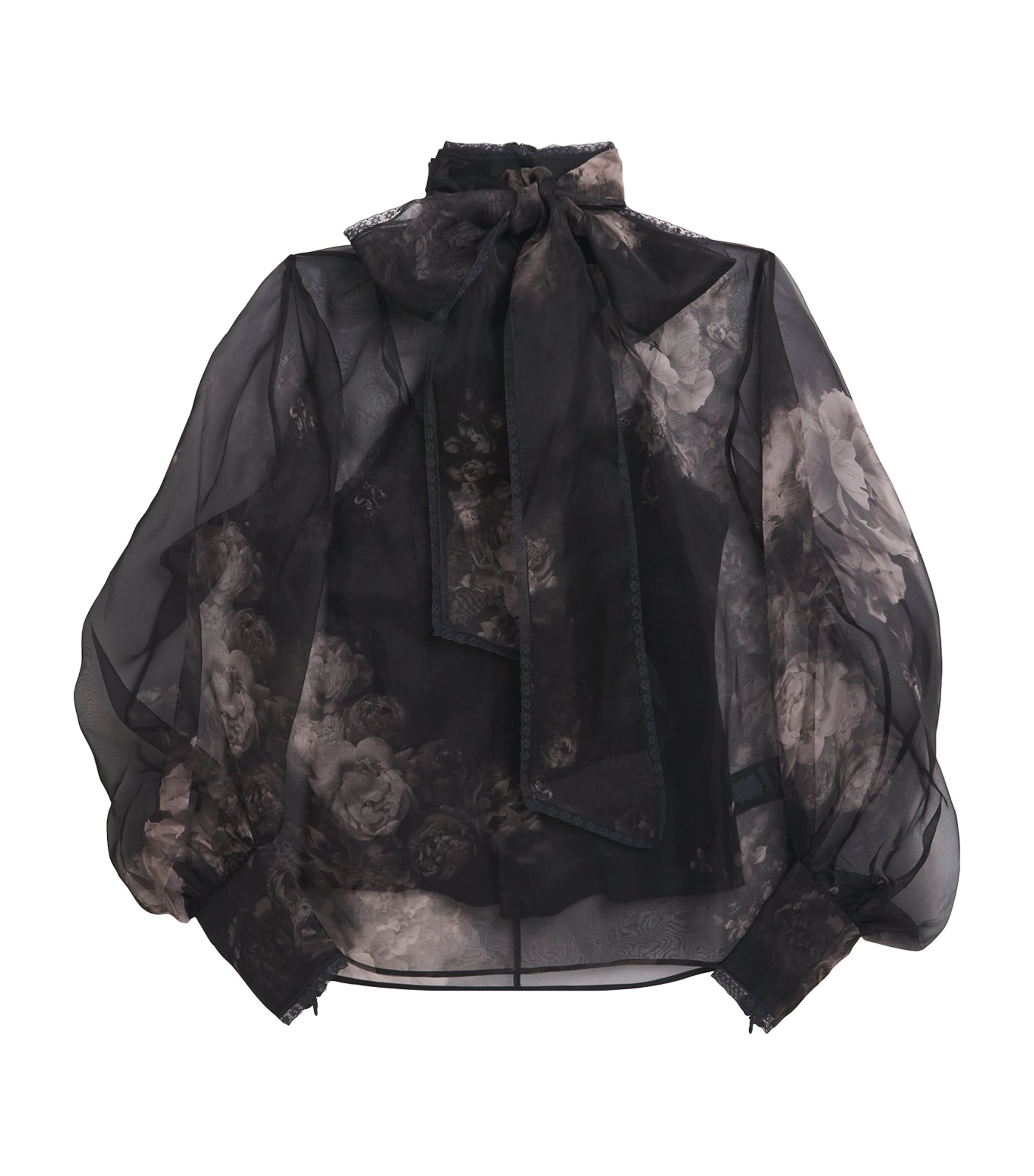 Zimmermann Black Silk Hypnotic Pussybow Blouse
