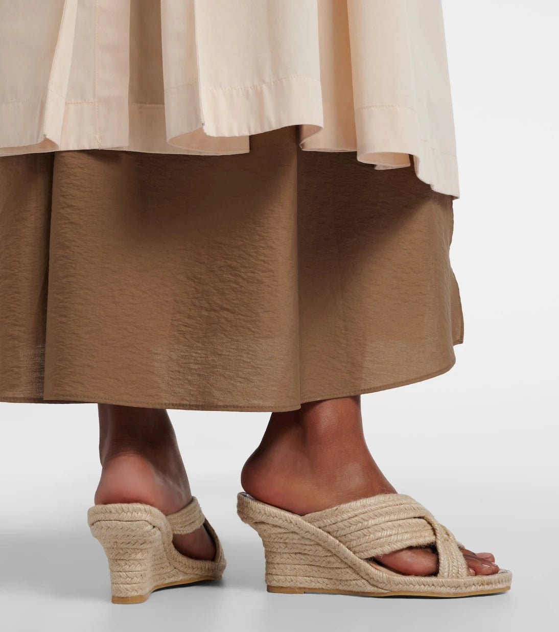Burberry - Dokuma espadril dolgu topuklu ayakkabı