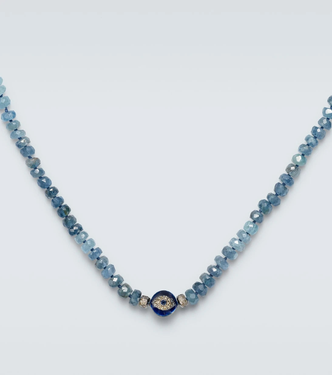 Ileana Makri - Sterling silver beaded necklace with gemstones