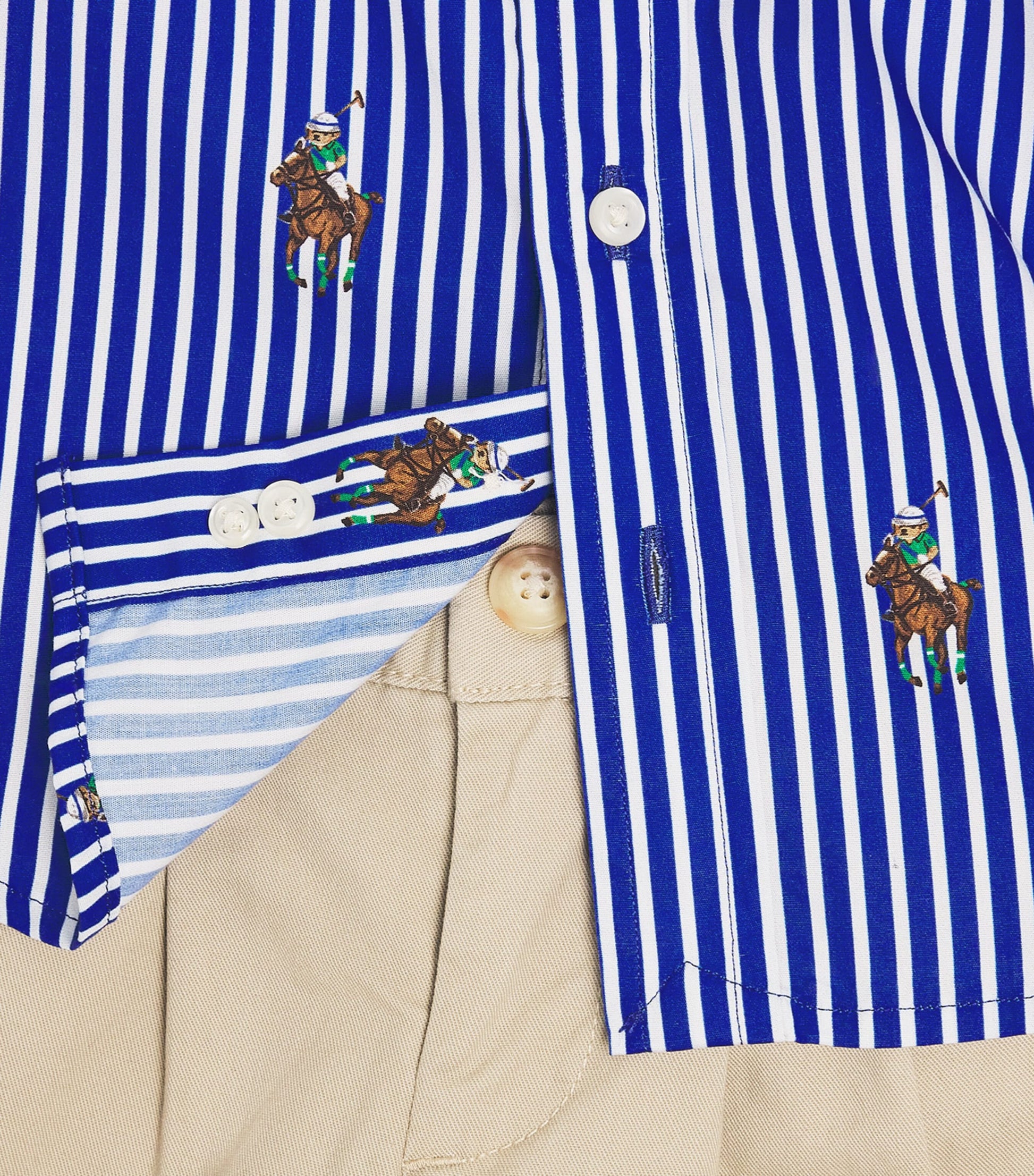 Ralph Lauren Kids Polo Bear Shirt and Abrasion Trousers Set (3-24 Months)