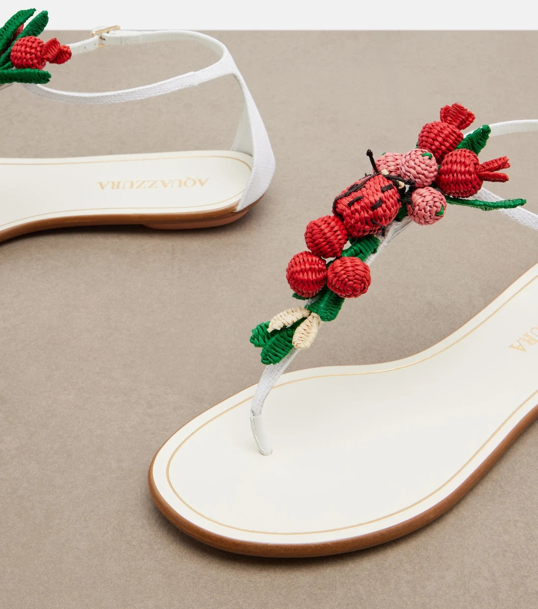 Aquazzura - Botanica raffia thong sandals