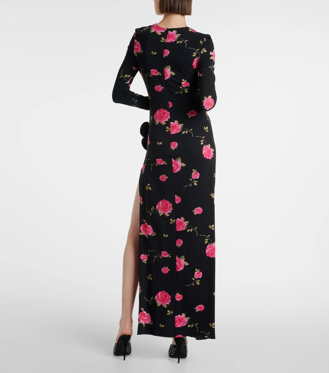 Magda Butrym - Floral-appliqué gathered maxi dress