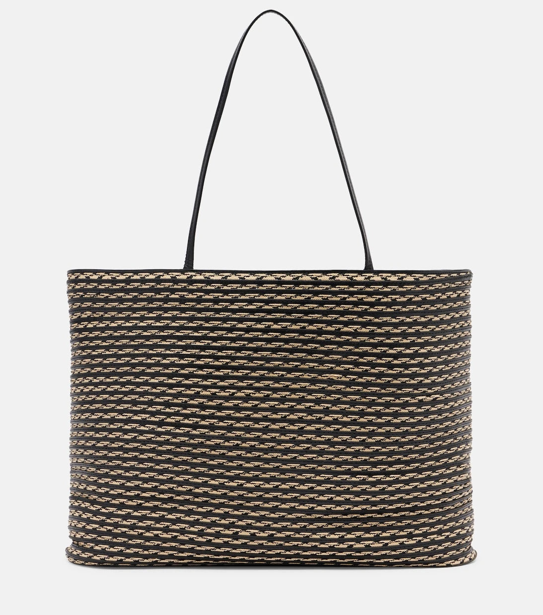 The Row - Beau Large leather-trimmed raffia tote bag