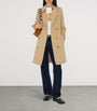 Burberry Beige Gabardine Mid-Length Kensington Heritage Trench Coat