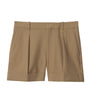 Beige Wool Tailored Shorts