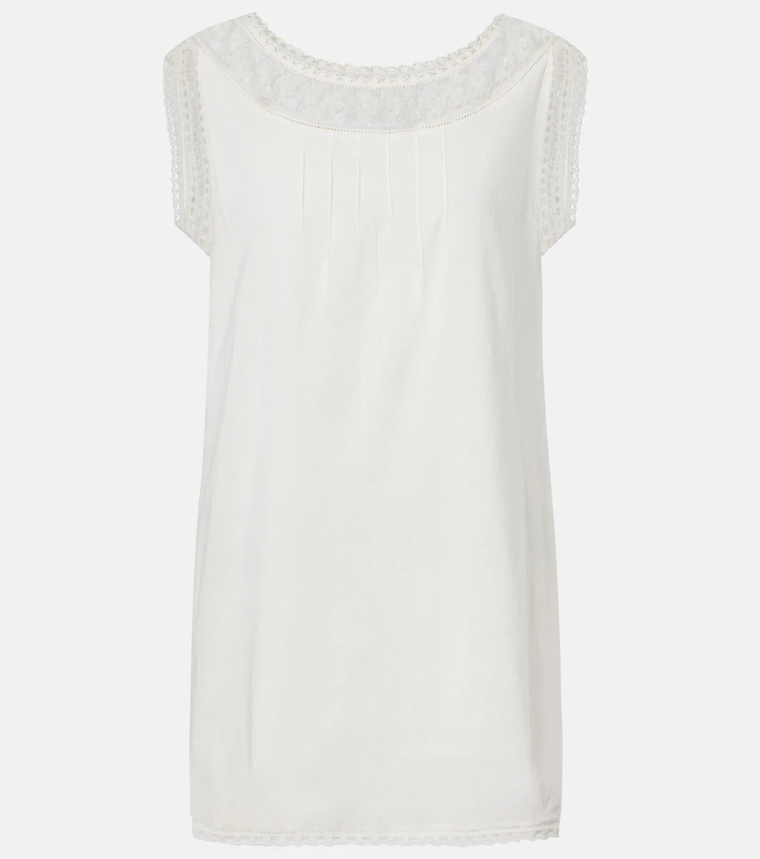 Posse - Danielle lace-trimmed cotton minidress