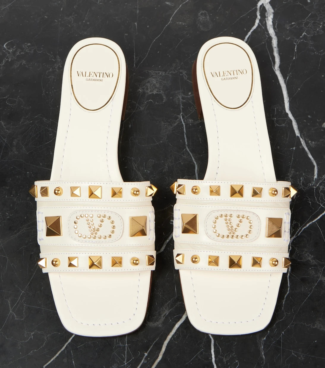 Valentino Garavani - Plaster Caster studded leather slides