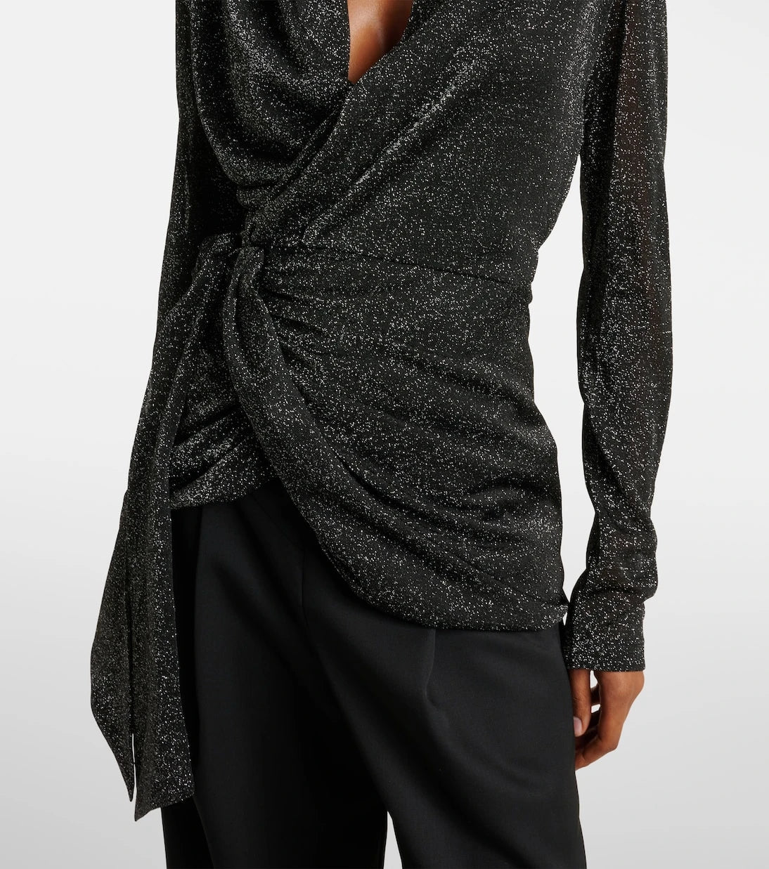 Isabel Marant - Cinay lamé wrap top