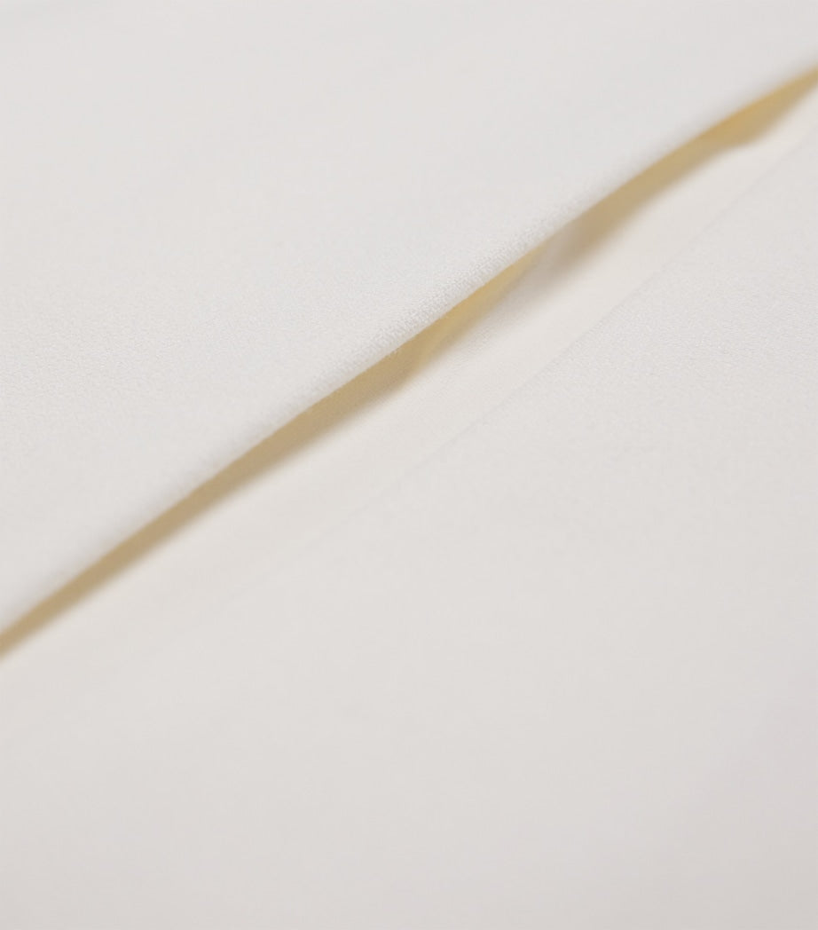 White Crepe Midi Pencil Skirt