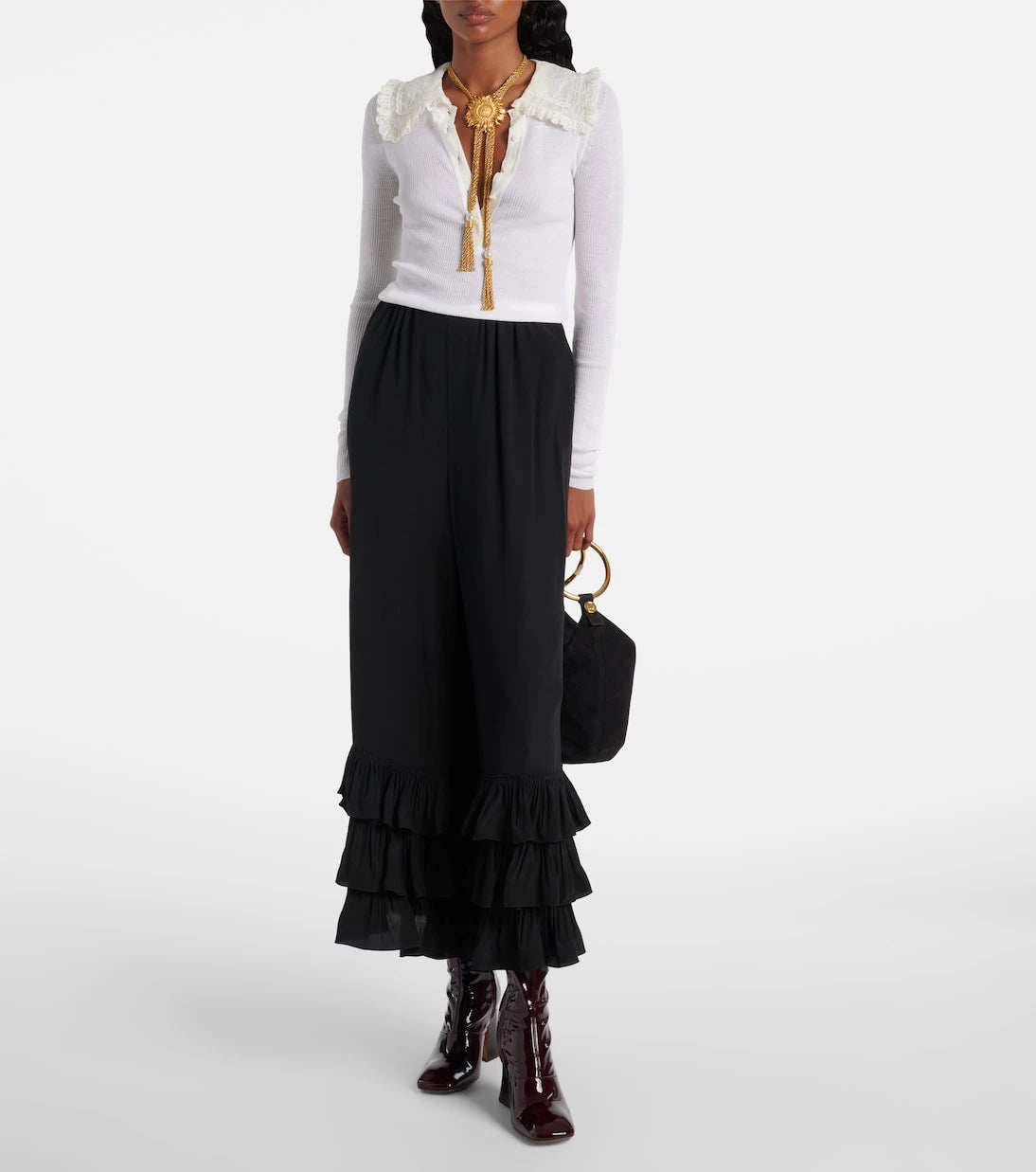 Chloé - Ribbed-knit wool Henley shirt