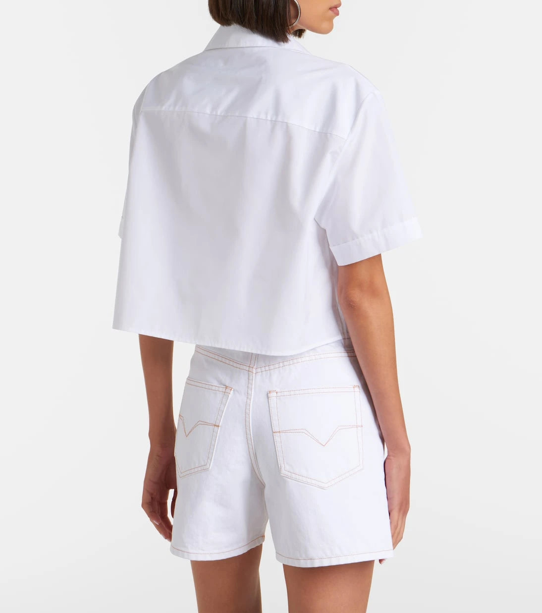 Versace - Cropped cotton poplin shirt