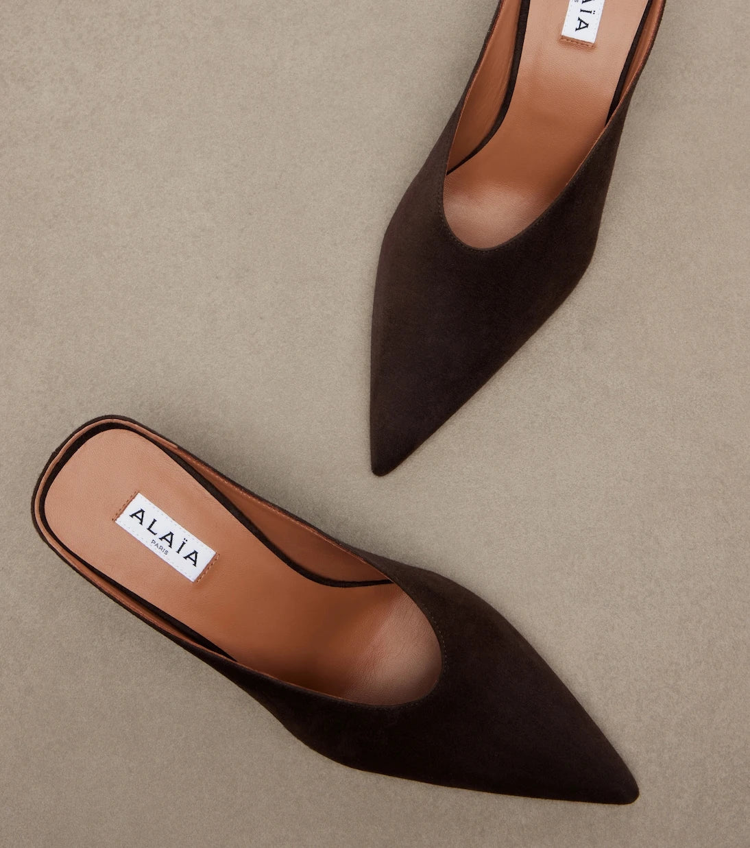 Alaïa - Cube suede wedge mules