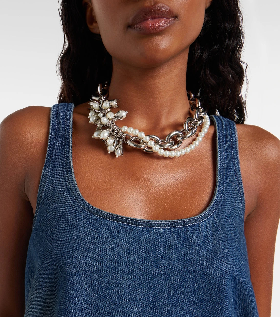 Simone Rocha - Distressed denim minidress
