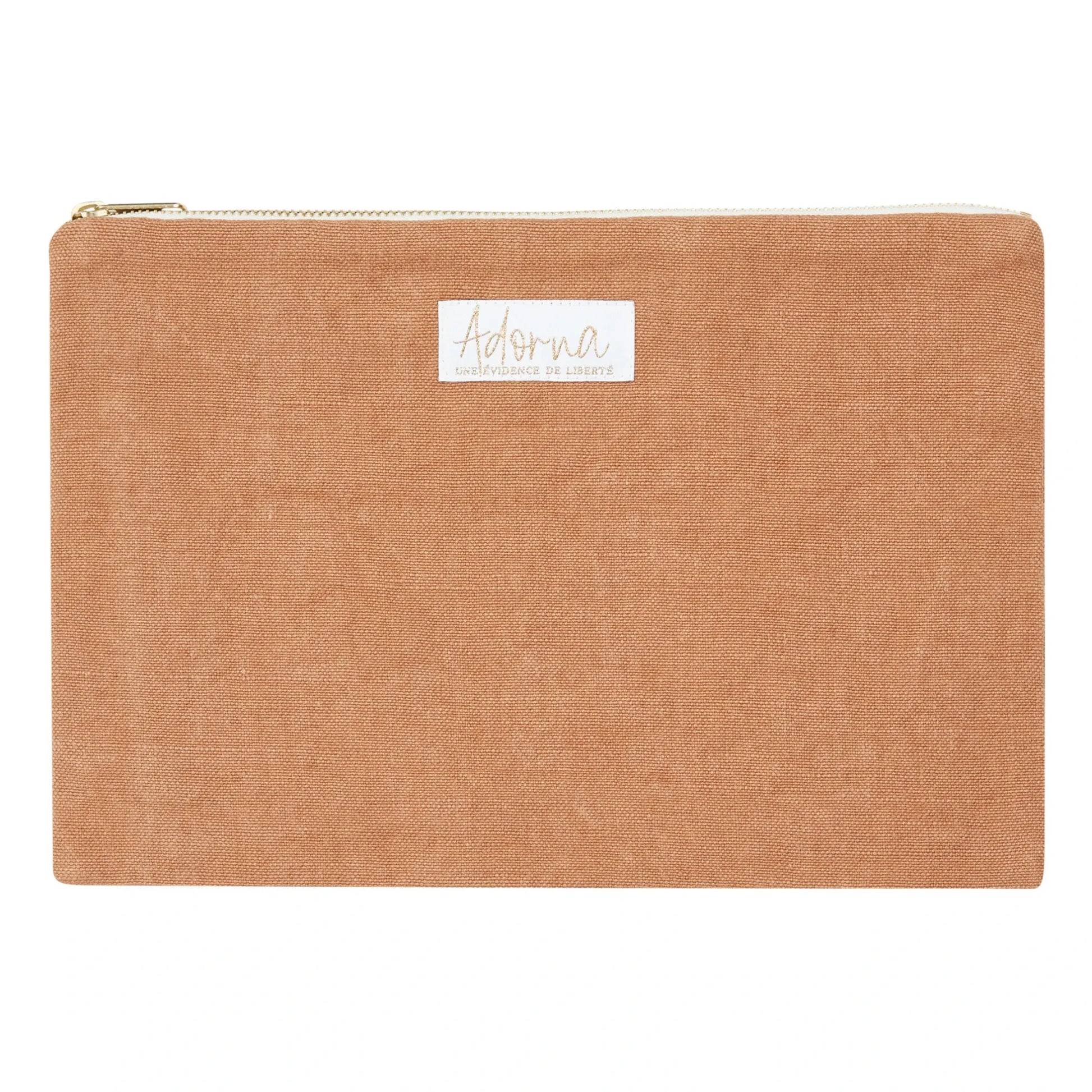 Adorna - Julie Linen clutch bag | Terracotta