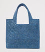 LOEWE Blue x Paula's Ibiza Small Raffia Font Tote Bag