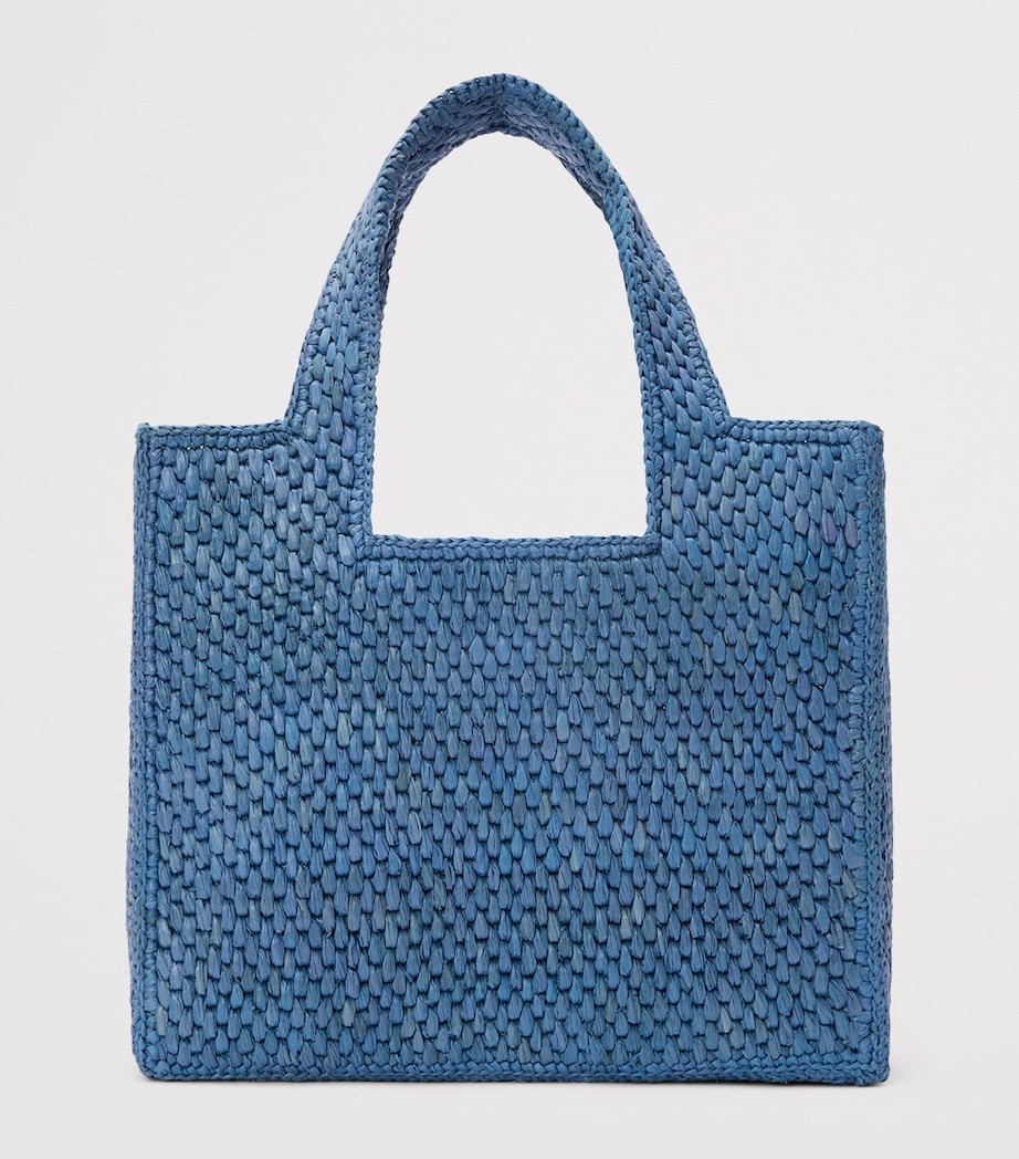 LOEWE Blue x Paula's Ibiza Small Raffia Font Tote Bag